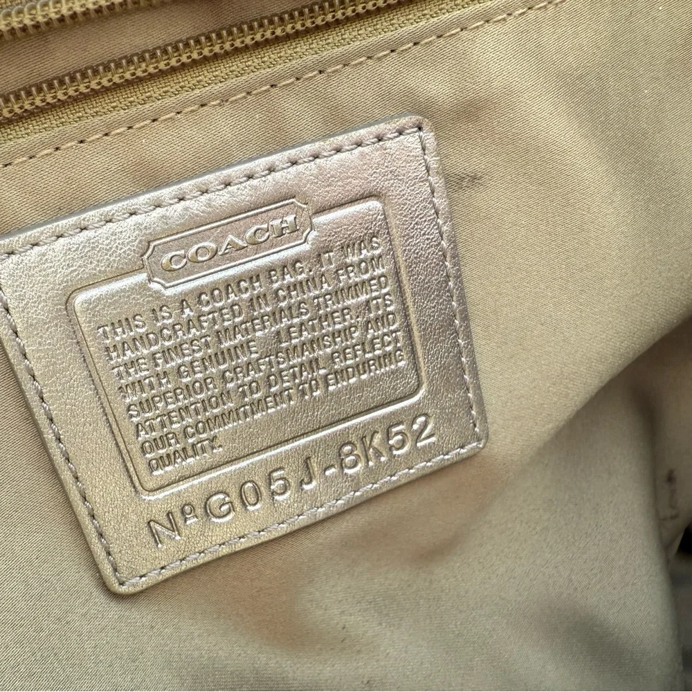 Coach Signature Large Jacquard Beige Tote Bag - Picture 10 of 13